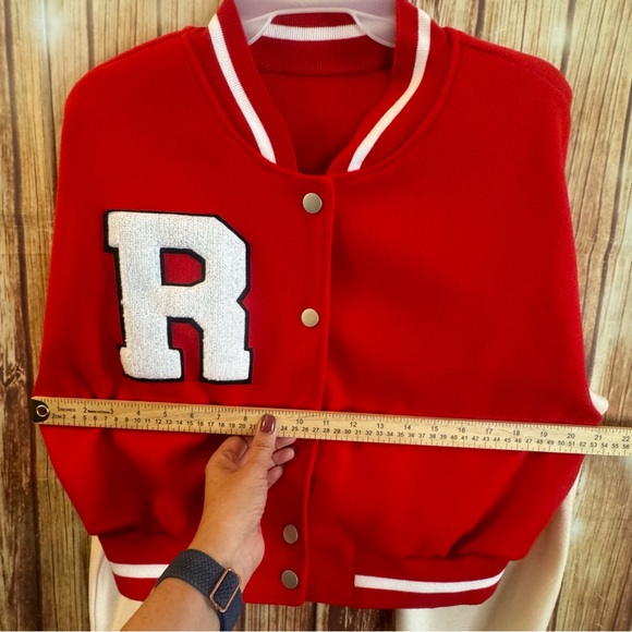 Shein Women’s Crop Varsity Baseball Bomber Jacket Vintage Y2k Streetwear Size L - Picture 10 of 16
